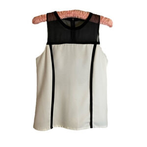 A.L.C. Black and White color block silk blend sleeveless tank size small